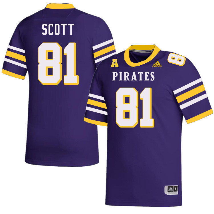#81 Mason Scott East Carolina Pirates College Football Jersey Stitched-Purple #81 Mason Scott East Carolina Pirates College Football Jersey Stitched-Purple